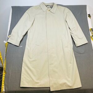NWT Turnbury Men's 44L Italian Made Beige Trench Coat Minimalist Tailored‎